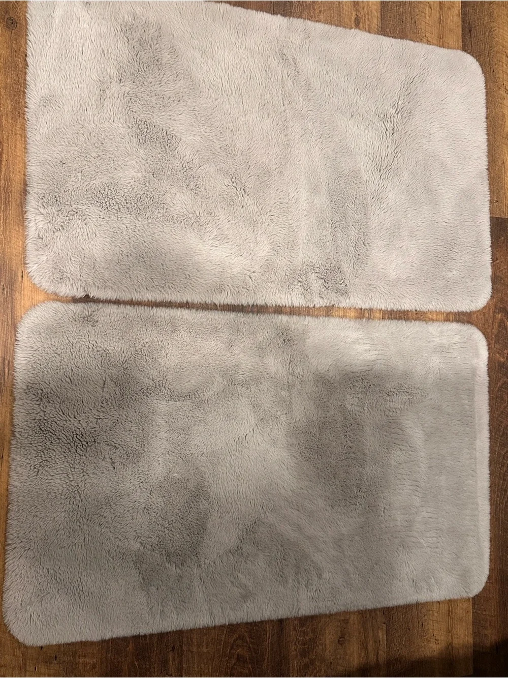 Soft Plush Bath Rugs - Light Gray (Set of 2)